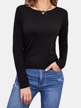 Load image into Gallery viewer, Backless Round Neck Long Sleeve T-Shirt
