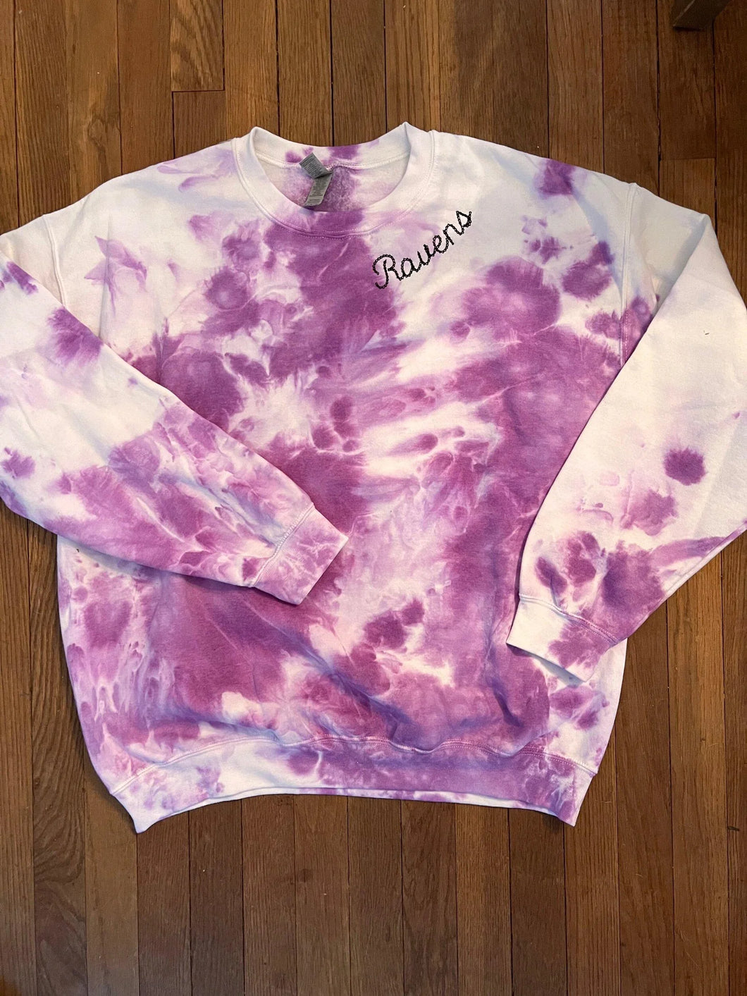 Ravens embroidered tie dye crewneck