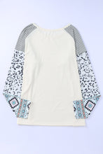 Load image into Gallery viewer, Plus Size Mixed Print Raglan Sleeve Round Neck Top
