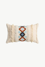 Load image into Gallery viewer, Embroidered rectangle fringe detail pillow cover from Tidal Salt Co
