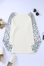 Load image into Gallery viewer, Plus Size Mixed Print Raglan Sleeve Round Neck Top
