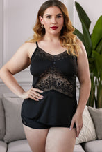 Load image into Gallery viewer, Lace Insert Plus Size Pajamas Set
