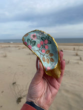 Load image into Gallery viewer, Strawberry Flowers Decoupaged Oyster Shell
