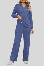 Load image into Gallery viewer, Ribbed Long Sleeve Top and Pocketed Pants Set
