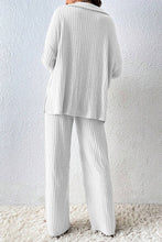 Load image into Gallery viewer, Ribbed Slit Top and Pants Set
