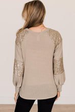 Load image into Gallery viewer, Sequin Round Neck Long Sleeve T-Shirt
