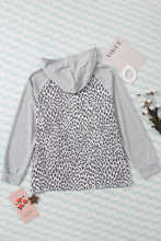 Load image into Gallery viewer, Plus Size Leopard Raglan Sleeve Hoodie
