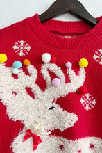 Load image into Gallery viewer, Pearl Detail Round Neck Long Sleeve Sweater
