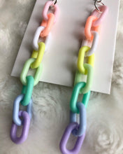 Load image into Gallery viewer, Pastel Rainbow Chain Earrings
