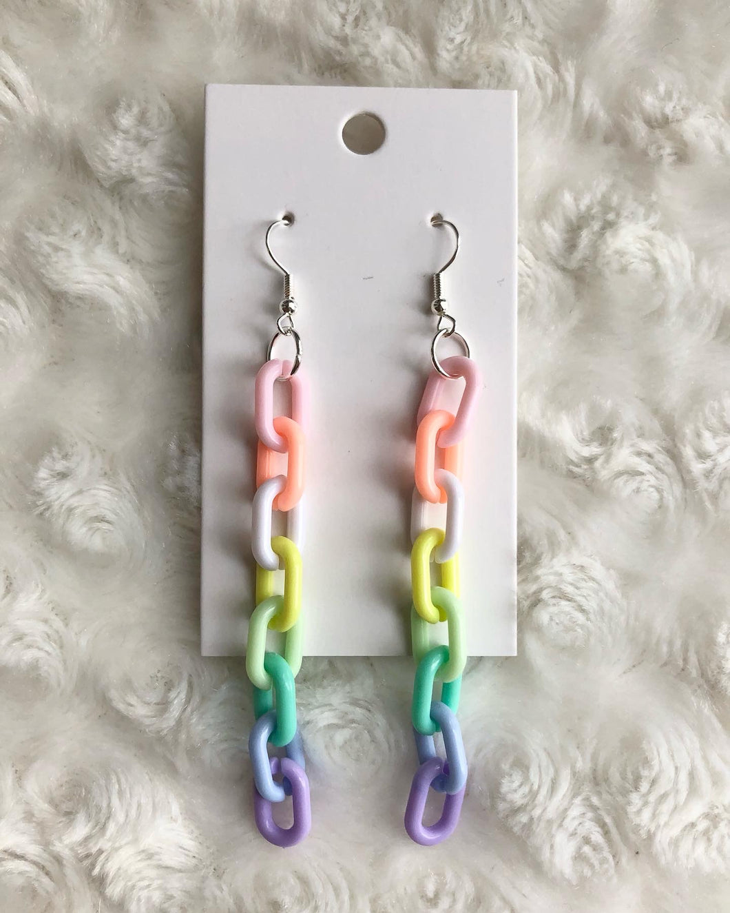 Pastel Rainbow Chain Earrings