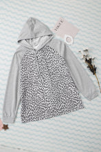 Load image into Gallery viewer, Plus Size Leopard Raglan Sleeve Hoodie
