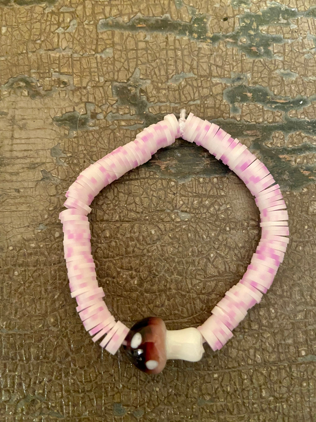 Glass Purple Mushroom Bracelet