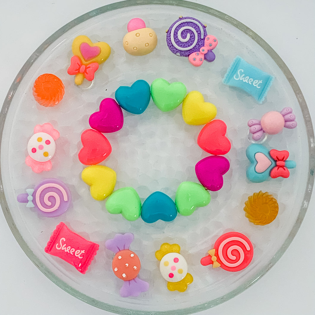 Plastic Neon Kandi Heart Bracelet