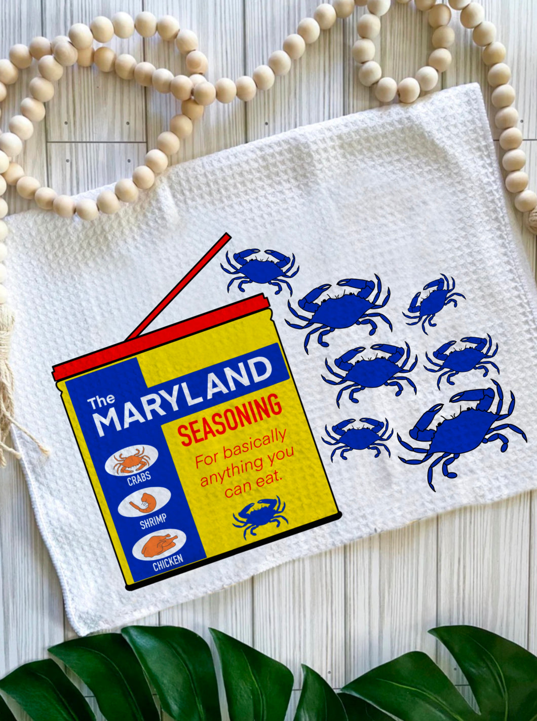 Maryland Seasoning Blue Crab dish towel