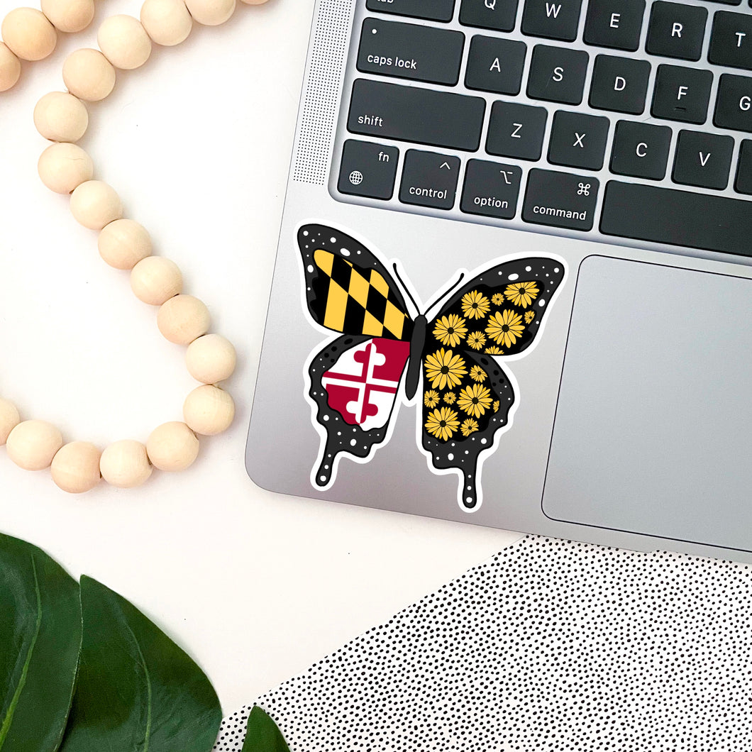 Maryland Flag Butterfly Sticker