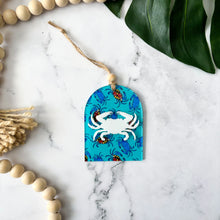 Load image into Gallery viewer, Maryland Blue Crab Patterned Acrylic Holiday Ornament
