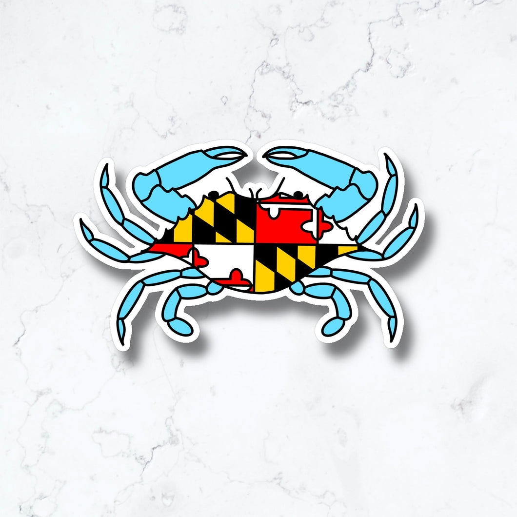 Maryland Crab Flag Sticker *MISSPRINT*