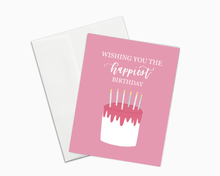 Load image into Gallery viewer, Pink Birthday Card. Wishing You the Happiest Birthday
