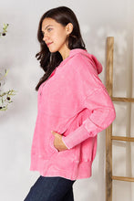 Load image into Gallery viewer, Zenana Half Snap Long Sleeve Hoodie with Pockets
