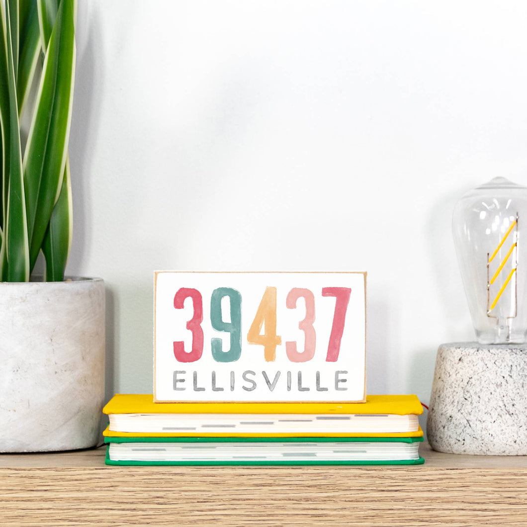 Custom Sign, Watercolor Zip, Customizable, Wooden Sign