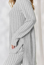 Load image into Gallery viewer, Basic Bae Full Size Ribbed High-Low Top and Wide Leg Pants Set

