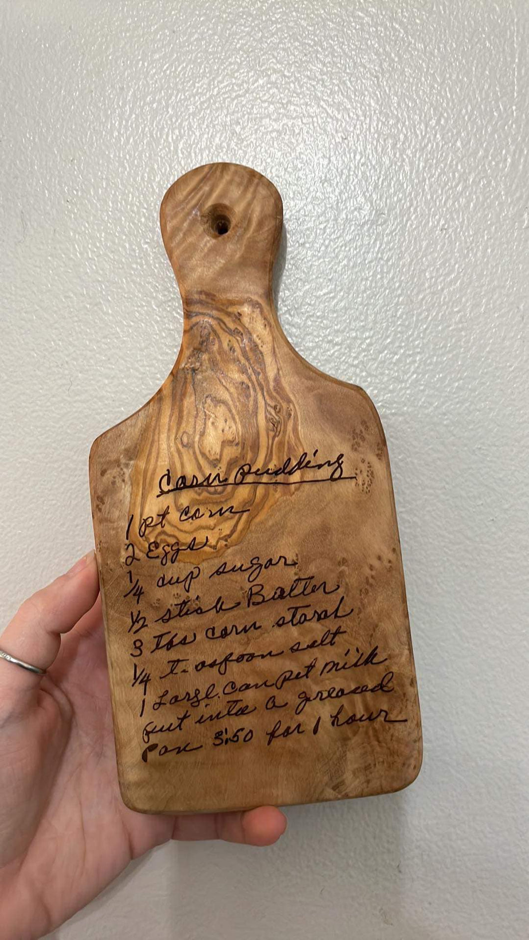 Custom wood engraved recipe board from Tidal Salt Co