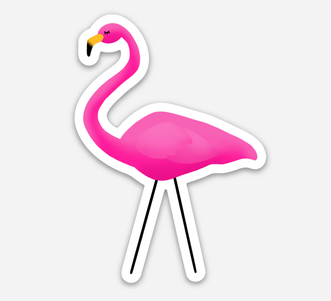 lawn flamingo sticker