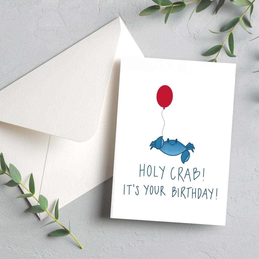 Holy Crab blank greeting card
