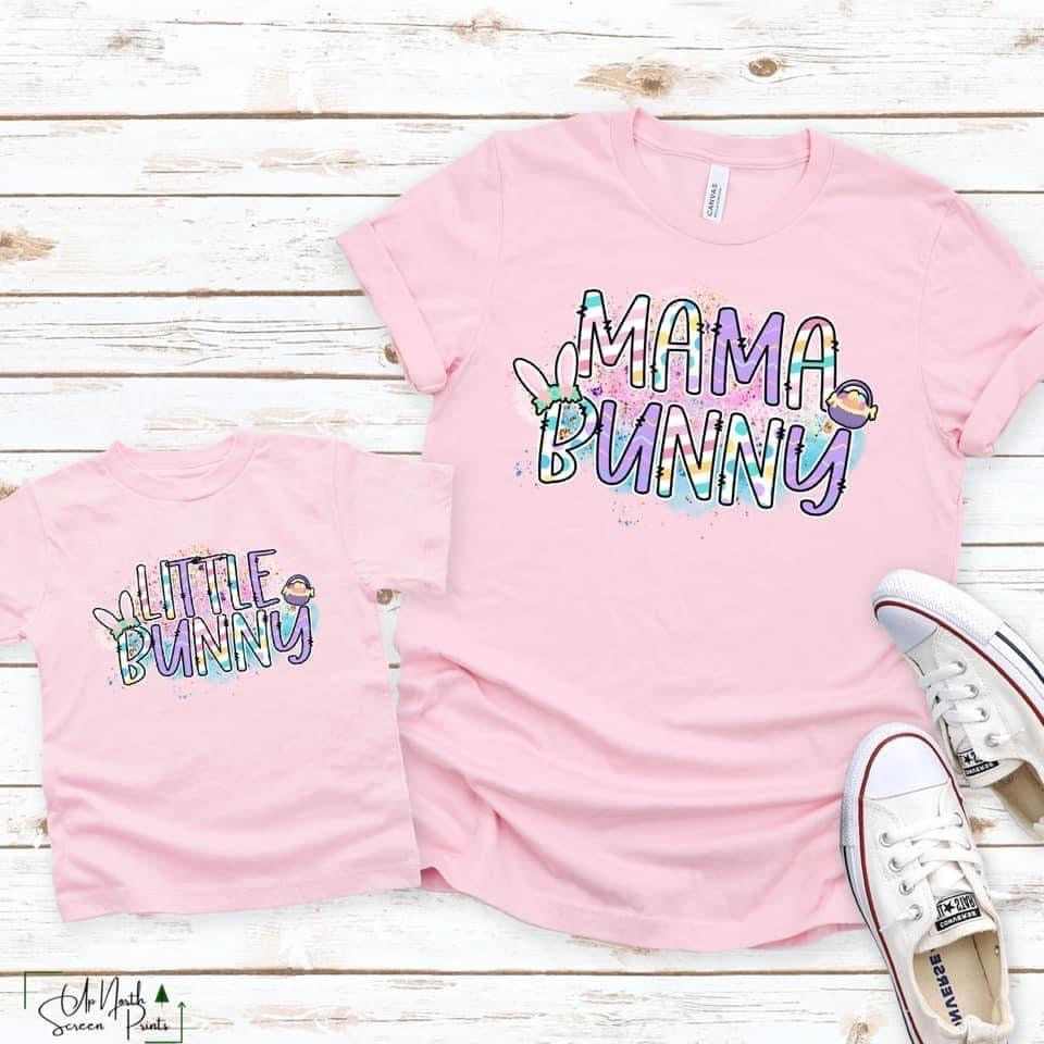Mama bunny and baby bunny tee
