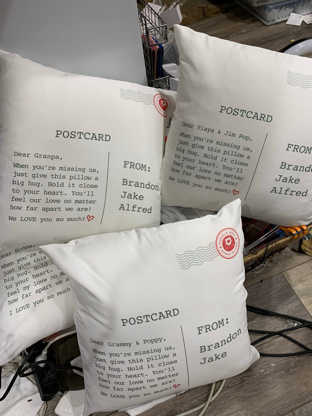18x18 pillow postcard VALENTINES gift