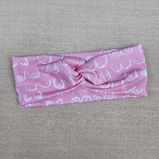 pink boob twist headband