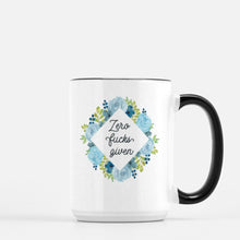 Load image into Gallery viewer, Zero Fucks Given 15oz ceramic mug with black handle

