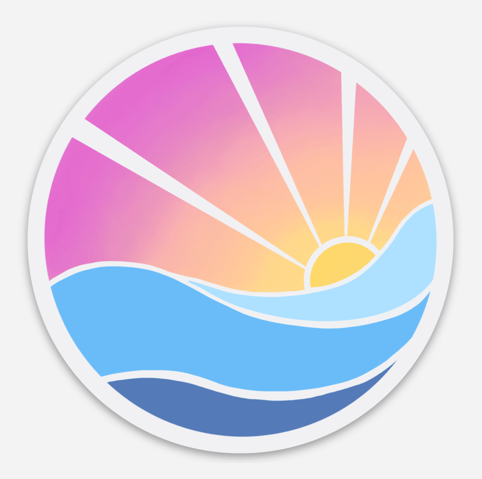 rainbow sunset sticker