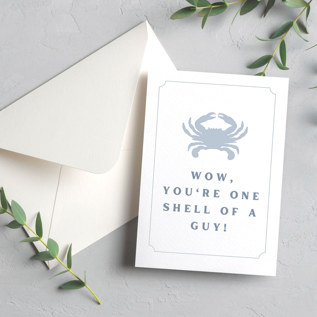 shell of a guy blank greeting card